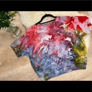Free People Short Sleeve Tie Dye Sweat Tee